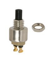APEM 9533NCD Industrial Pushbutton Switch, 9000 Series, 4.2 mm, SPST-NO, Momentary, Round Plunger, Black