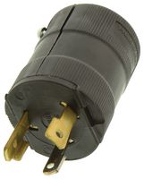 HUBBELL WIRING DEVICES HBL2611VBK Power Entry Connector, 2P3W, L5-30, Power Entry, 30 A, Black, Nylon (Polyamide) Body, 125 V