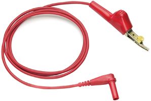 POMONA 6483-48-02 Test Lead Set, 5 Way Alligator Clip to 4mm Right Angle Banana Plug, 60 V, 8 A, 1.219 m, 2 Leads
