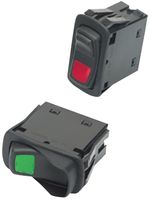 CARLING TECHNOLOGIES L24D1HCC1-A7700-000 Rocker Switch, Illuminated, DPST, On-None-On, Black, Panel Mount, 20 A