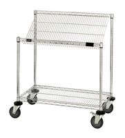 QUANTUM STORAGE M1836SL34C Storage Cart, Stem Caster, 2 Shelf, 40 " X 18 " X 36 ", 400 lb