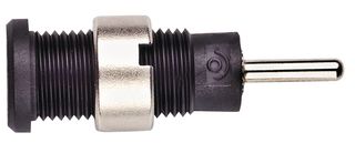 POMONA 72921-0 Banana Test Connector, 2mm, Jack, Panel Mount, 10 A, 600 V, Nickel Plated Contacts, Black