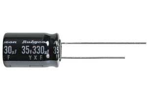 RUBYCON 35YXF1000MEFC12.5X25 Electrolytic Capacitor, YXF Series, 1000 µF, 35 V, ± 20%, Radial Leaded, 10000 hours @ 105°C, Polar