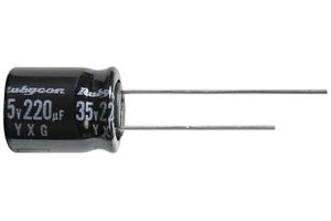 RUBYCON 50YXG220MEFC10X16 Electrolytic Capacitor, YXG Series, 220 µF, 50 V, ± 20%, Radial Leaded, 5000 hours @ 105°C, Polar