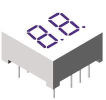 LUMEX LDD-E304NI 7 Segment LED Display, InfoVue, Red, 10 mA, 2 V, 2 mcd, 2, 7.62 mm