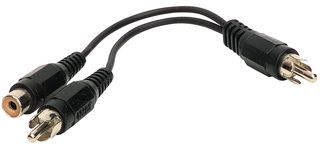 BRADY 65329 Audio / Video Cable Assembly, RCA/Phono Jack / RCA Plug, RCA/Phono Plug, 7.5 ", 191 mm, Black