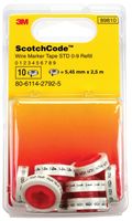 3M SDR-10-19 Wire Marker, Numbered Tape, Pre Printed, 10 to 19, 2.43mm x 5.46mm, PET (Polyester), Black, White