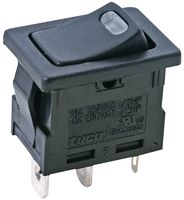 TE CONNECTIVITY - ALCOSWITCH PRBSA1-16F-BB0BW Rocker Switch, On-Off, SPST, Non Illuminated, Panel Mount, Black, PRB Series