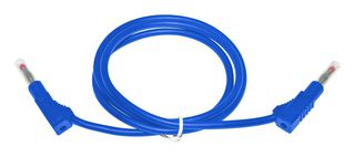MUELLER ELECTRIC BU-2323-10-79-6 Banana Test Lead, 4mm Stackable Banana Plug, 4mm Stackable Banana Plug, 79 ", 2 m, Blue, 45 A