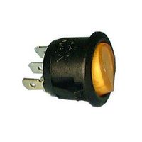PHILMORE 30-16122 Rocker Switch, On-Off, SPST, Illuminated, Press Fit, Yellow