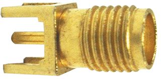TE CONNECTIVITY 1053354-1 RF / Coaxial Connector, SMA Coaxial, Straight Jack, Through Hole Vertical, 50 ohm, Beryllium Copper