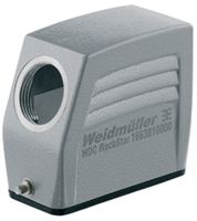 WEIDMULLER 1664750000 Heavy Duty Connector, PG21 Side Entry, 2 Pegs, Hood, Side Entry, Aluminum Body, 1 Lever, 5