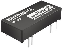 MURATA POWER SOLUTIONS NDTD0512C Isolated Through Hole DC/DC Converter, Low Profile, ITE, 2:1, 3 W, 2 Output, 12 V, 125 mA
