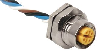 TURCK FKFD 12-0.5 Sensor Connector, Rear Mount, M12, Plug, 12 Contacts, Solder Socket, Straight Cable Mount