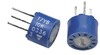 VISHAY T7YA105MB40 Trimmer, Single Turn, Cermet, Top Adjust, 1 Mohm, Through Hole, 1 Turns