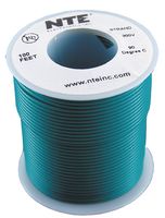 NTE ELECTRONICS WH22-05-100 Wire, Hook Up, WH Series, PVC, Green, 22 AWG, 100 ft