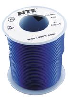NTE ELECTRONICS WH22-06-100 Wire, Hook Up, WH Series, PVC, Blue, 22 AWG, 100 ft
