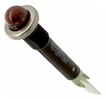 GRAYHILL 38BT-4-V-2-N Neon Indicator, Threaded, 250 V, Quick Connect, Red, 9.5 mm, Dome