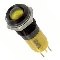 CML INNOVATIVE TECHNOLOGIES 192A0352 LED Panel Mount Indicator, Satin Chrome Bezel, Yellow, 24 V, 14 mm, 17 mA, 1 cd, IP67