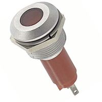 CML INNOVATIVE TECHNOLOGIES 19740230 LED Panel Mount Indicator, Satin Chrome Bezel, Red, 230 VAC, 19 mm, 3 mA, 300 mcd, IP67