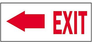 BRADY 22458 Safety Sign, Exit / Arrow Left (Symbol), 254 mm, 355.6 mm