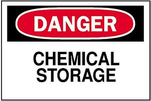 BRADY 40876 Safety Sign, Danger Chemical Storage, 254 mm, 355.6 mm
