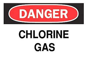 BRADY 40880 Safety Sign, Danger Chlorine Gas, 254 mm, 355.6 mm