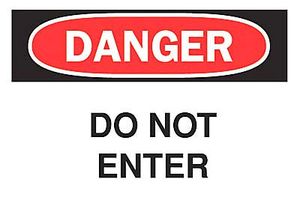 BRADY 40998 Safety Sign, Danger Do Not Enter, 254 mm, 355.6 mm
