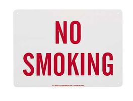 BRADY 42695 Safety Sign, No Smoking, 254 mm, 355.6 mm