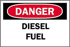 BRADY 43006 Safety Sign, Danger Diesel Fuel, 254 mm, 355.6 mm