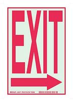 BRADY 80286 Safety Sign, Exit / Arrow Right (Symbol), 355.6 mm, 254 mm