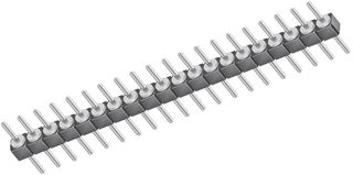 SAMTEC TS-125-G-A Pin Header, Precision Machined Terminal, Board-to-Board, 2.54 mm, 1 Rows, 25 Contacts, Through Hole