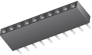 SAMTEC BCS-122-L-S-TE PCB Receptacle, Board-to-Board, 2.54 mm, 1 Rows, 22 Contacts, Through Hole Mount, BCS Series