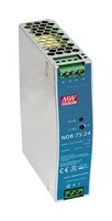 MEAN WELL NDR-75-48 AC/DC DIN Rail Power Supply (PSU), ITE, 1 Output, 76.8 W, 48 V, 1.6 A