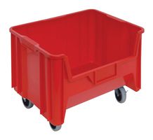QUANTUM STORAGE QGH705MOBRD Storage Bin, Red, 12.44 " X 19.875 " X 15.25 "