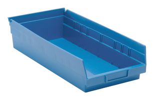 QUANTUM STORAGE QSB108BL Storage Bin, Blue, 4 " x 17.875 " x 8.375 "