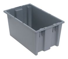 QUANTUM STORAGE SNT185GY Storage Bin, Grey, 9 " X 11 " X 18 "