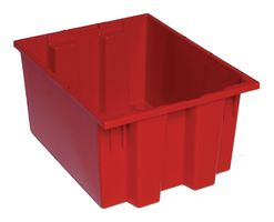 QUANTUM STORAGE SNT190RD Storage Bin, Red, 10 " X 15.5 " X 19.5 "