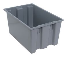 QUANTUM STORAGE SNT240GY Storage Bin, Grey, 12 " X 15.5 " X 23.5 "