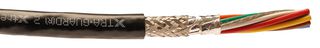 ALPHA WIRE 25106 BK199 Multiconductor Cable, Xtra Guard® 2, Shielded, 6 Conductor, 22 AWG, 0.35 mm², 1000 ft, 305 m