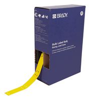 BRADY BM-15X75-348-YL Label, Low Smoke, Zero Halogen, Thermal Transfer Printable, 75 mm, 15 mm, Polyolefin, Yellow