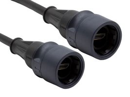 BULGIN LIMITED PXP6061/5M00 Audio / Video Cable Assembly, HDMI Plug, Sealed, HDMI Plug, Sealed, 16.4 ft, 5 m, Black