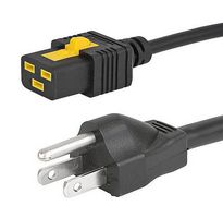 SCHURTER 6051.2141 Mains Power Cord, Volex C19 to NEMA 5-15P, 19.7ft, 15A, 125VAC, Black