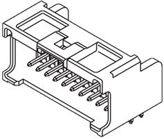 MOLEX 55959-1630 Pin Header, Wire-to-Board, 2 mm, 2 Rows, 16 Contacts, Through Hole Right Angle