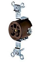 HUBBELL WIRING DEVICES HBL5258I Power Entry Connector, Power Entry, 15 A, Ivory, Nylon (Polyamide) Body, 125 V
