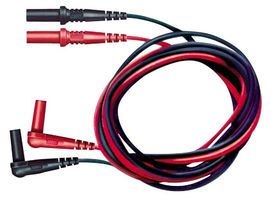 POMONA 5909A Test Lead Set, 4mm Right Angle Banana Plug to 4mm Right Angle Banana Plug, 1 kV, 10 A, 2 Leads