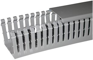 PRO POWER DHD-1.5X1.5 Raceway Duct, Slotted Base, 1.5 " (H) x 1.52 " (W) x 6 ft (L), Grey, PVC, DHD Series