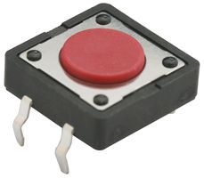 MULTICOMP PRO MC32873 Tactile Switch, MCDTS-2 Series, Top Actuated, Through Hole, Round Button, 260 gf, 50mA at 12VDC