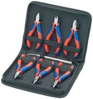 KNIPEX 00 20 16 Plier Set, 7 Pieces, 3 Pliers, 2 Cutters, Cutting Nipper & Tweezers