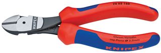 KNIPEX 74 02 160 Cutter, Side, Diagonal, 160 mm, Diagonal, 2.5 mm, 64 °